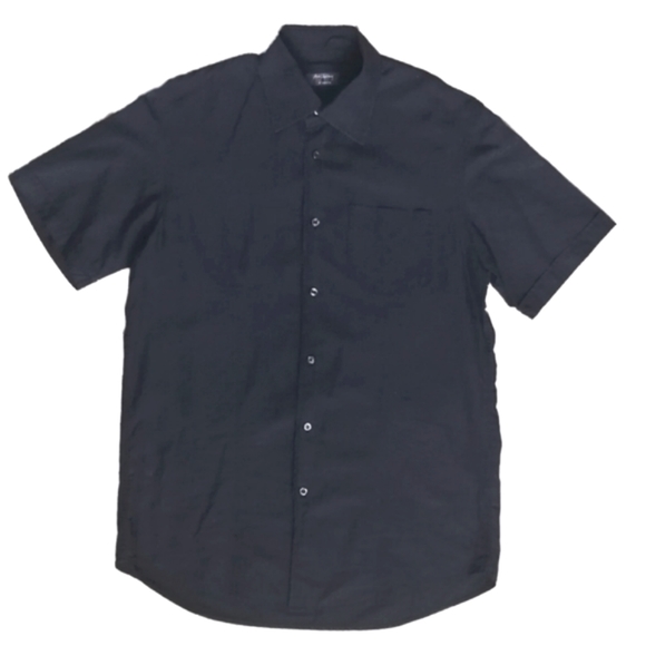 Antony of London Black Men's short sleeves Shirt 100% Cotton Size L - Picture 1 of 3